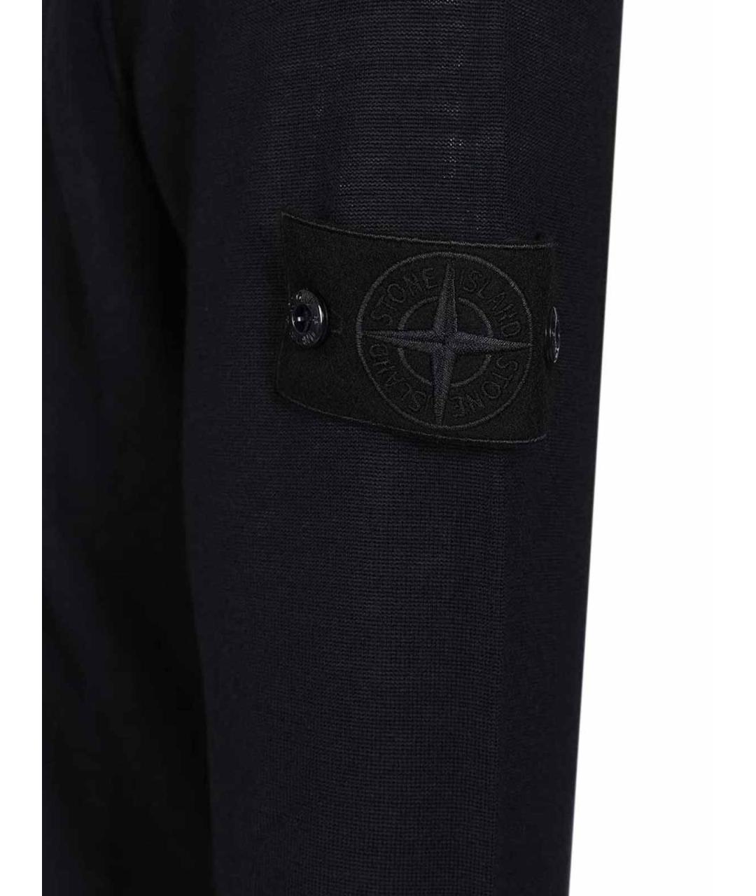 STONE ISLAND Темно-синий шерстяной джемпер / свитер, фото 5