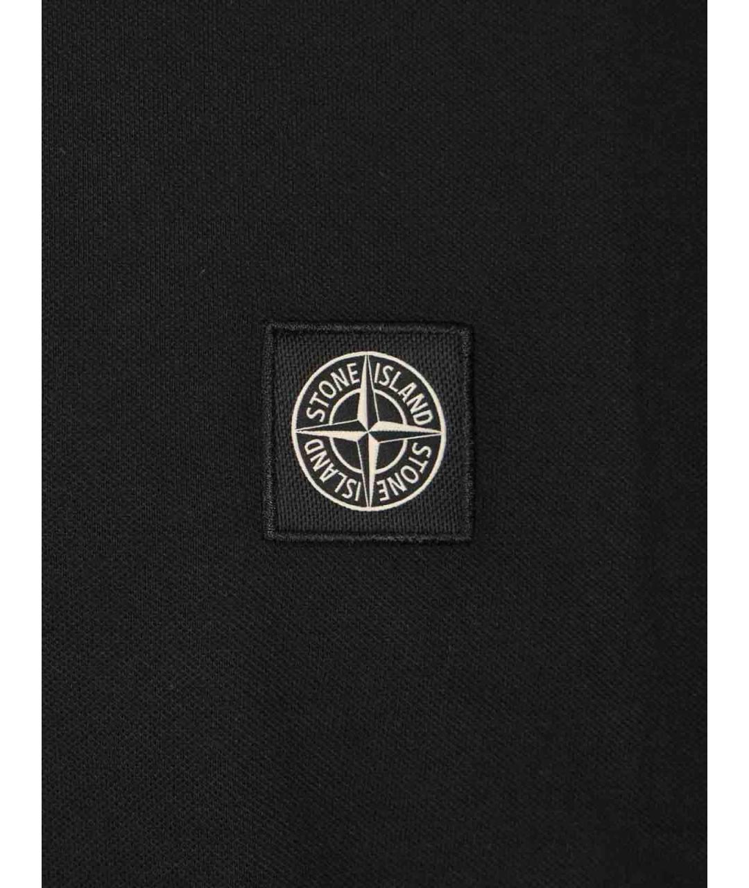 STONE ISLAND Темно-синее хлопковое поло с коротким рукавом, фото 3