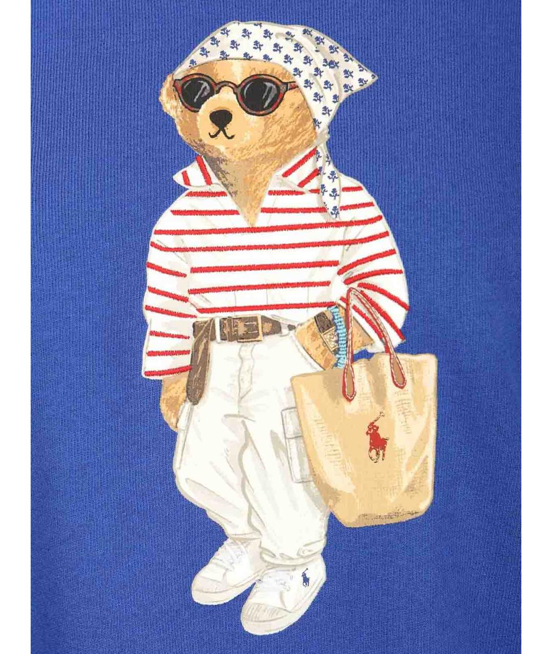 POLO RALPH LAUREN Синяя хлопковая футболка, фото 3
