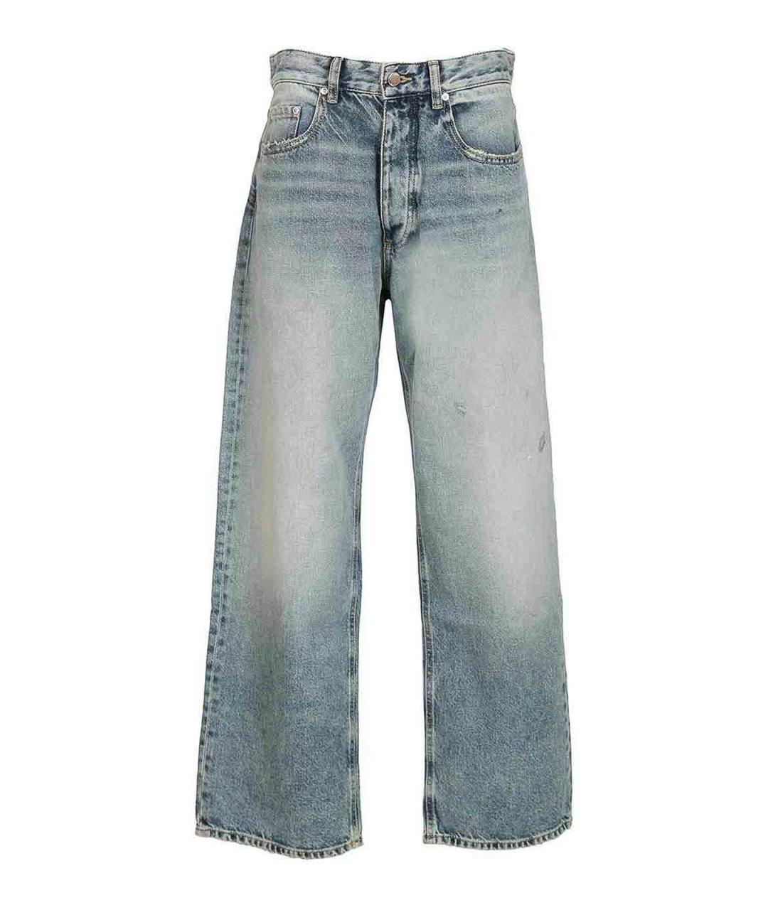 ICON DENIM Голубые хлопковые прямые джинсы, фото 1