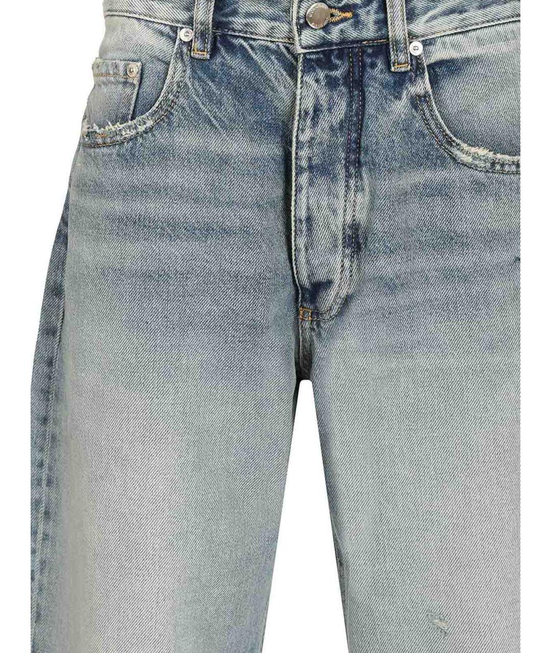 ICON DENIM Голубые хлопковые прямые джинсы, фото 3