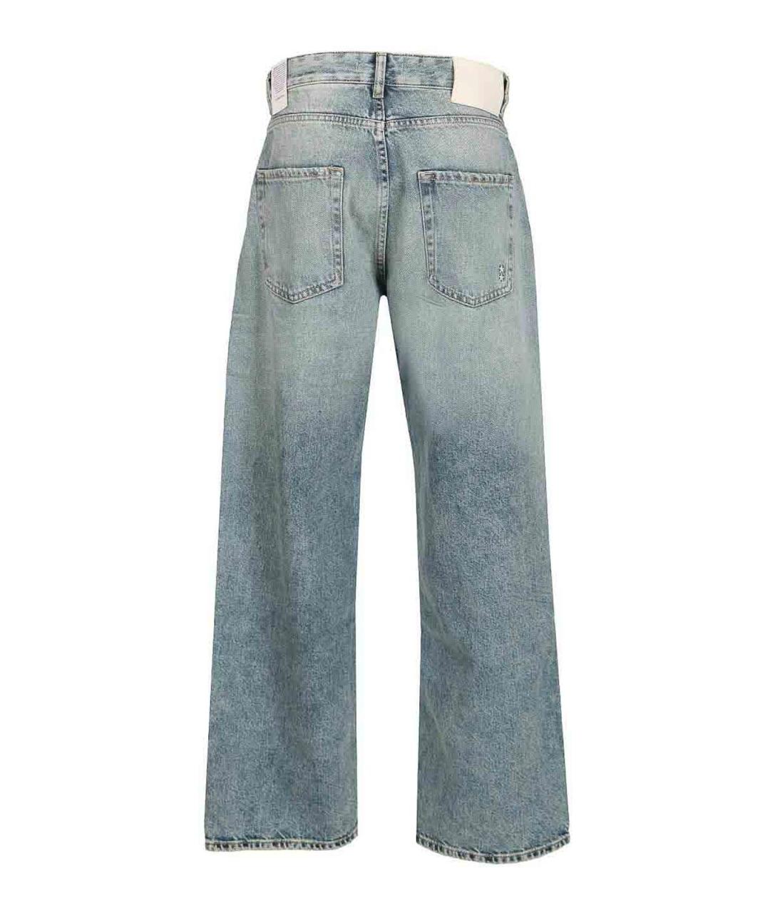 ICON DENIM Голубые хлопковые прямые джинсы, фото 2