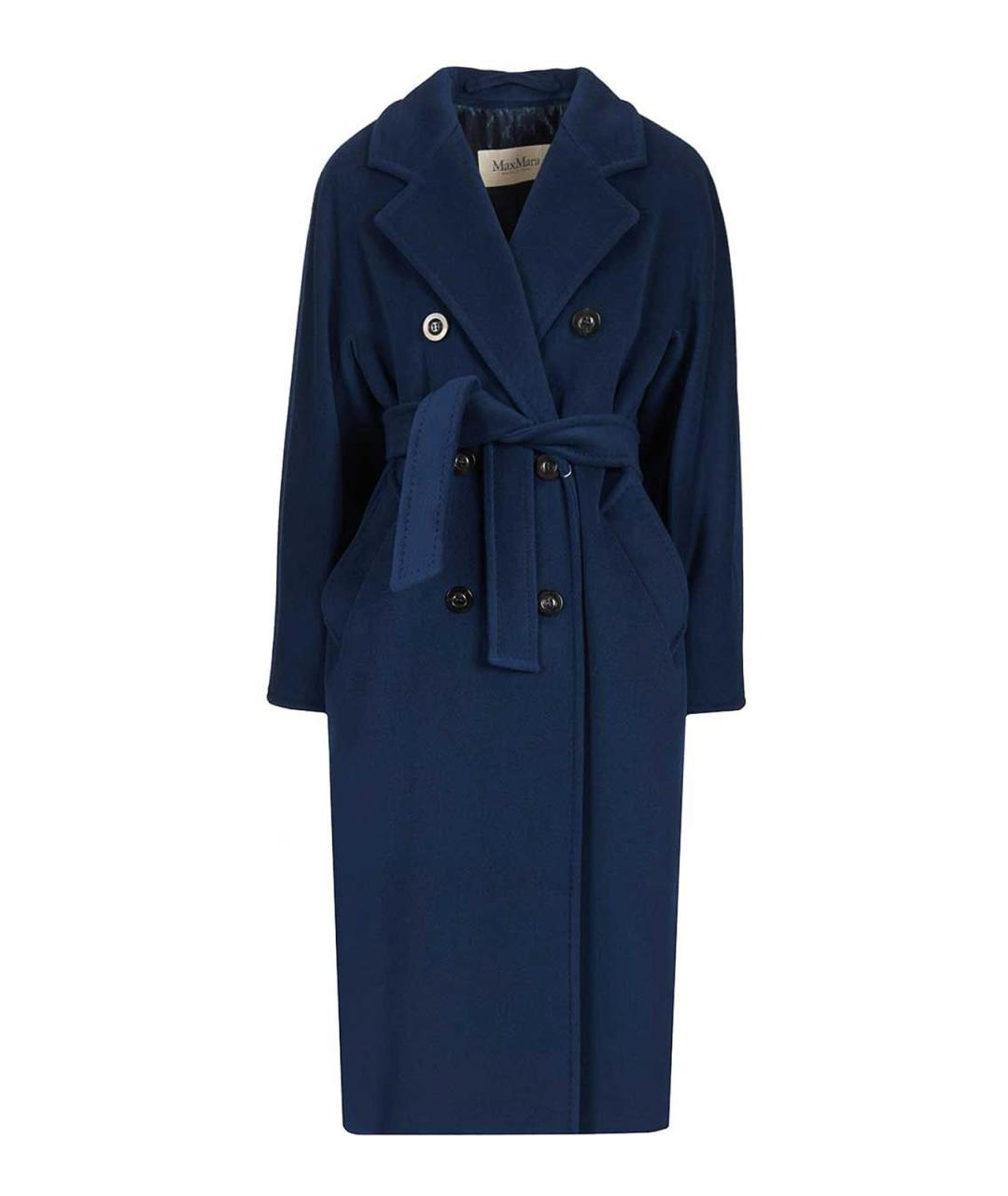MAX MARA Синее кашемировое пальто, фото 1