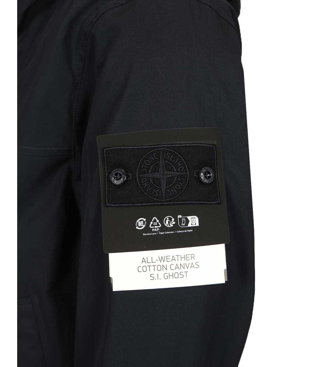 STONE ISLAND Темно-синяя хлопковая куртка, фото 5