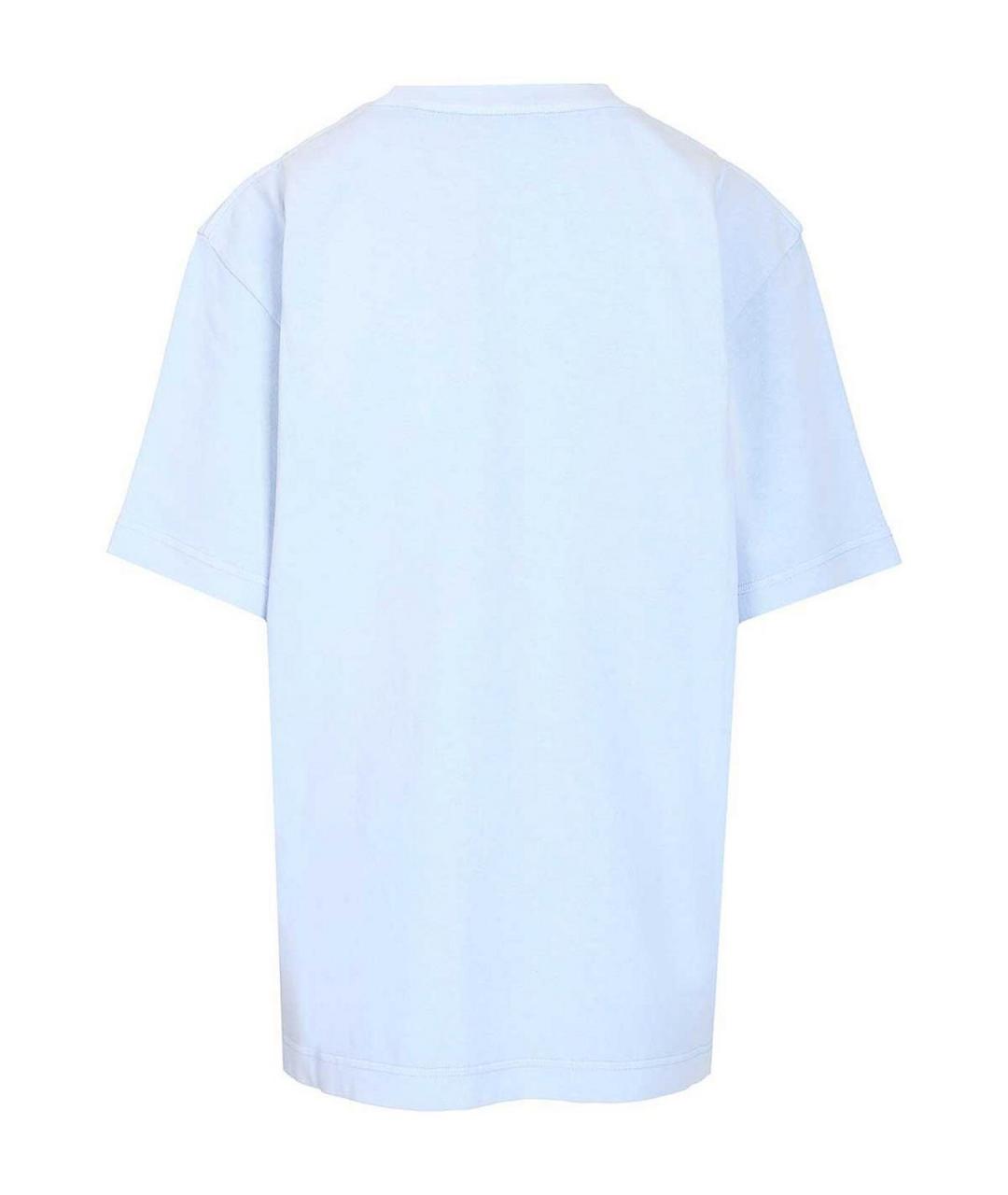 JACQUEMUS Голубая хлопковая футболка, фото 2