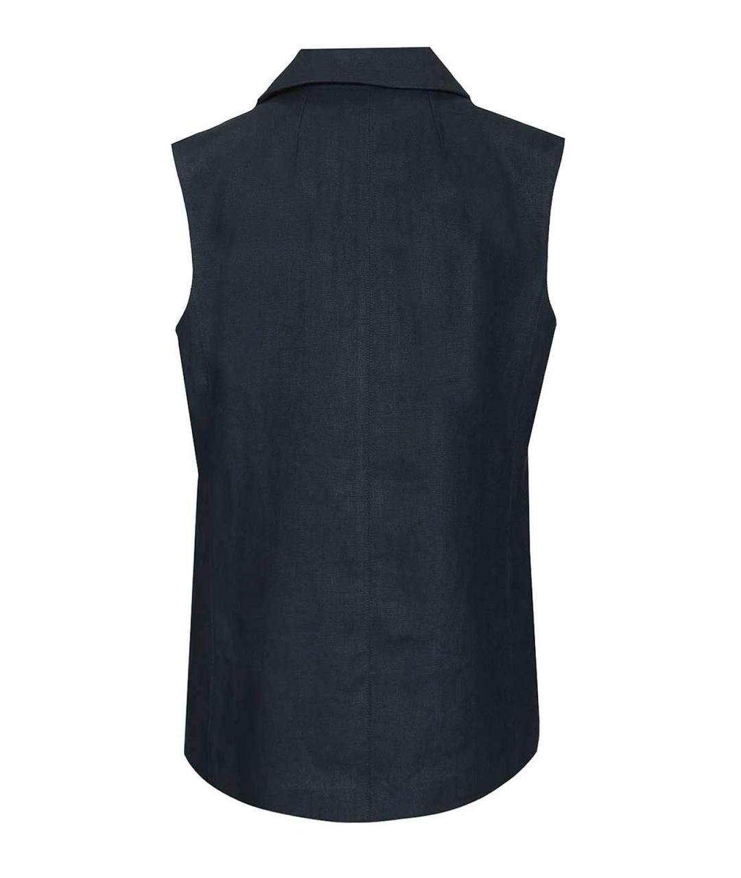 'S MAX MARA Синяя льняная жилетка, фото 2