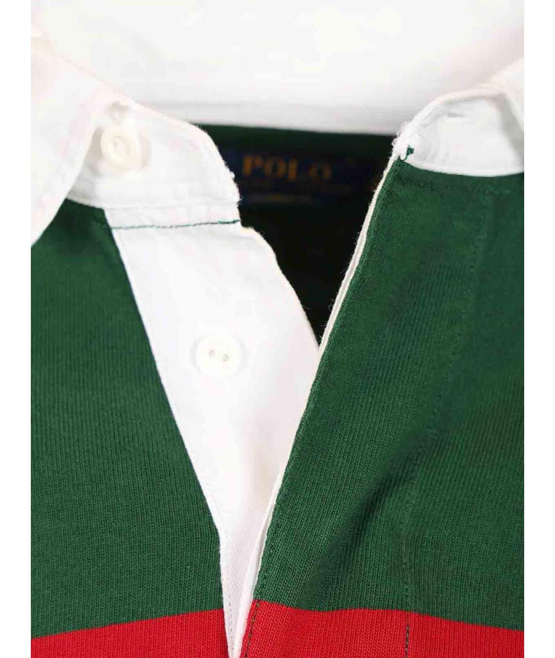 POLO RALPH LAUREN Мульти хлопковое поло с длинным рукавом, фото 4