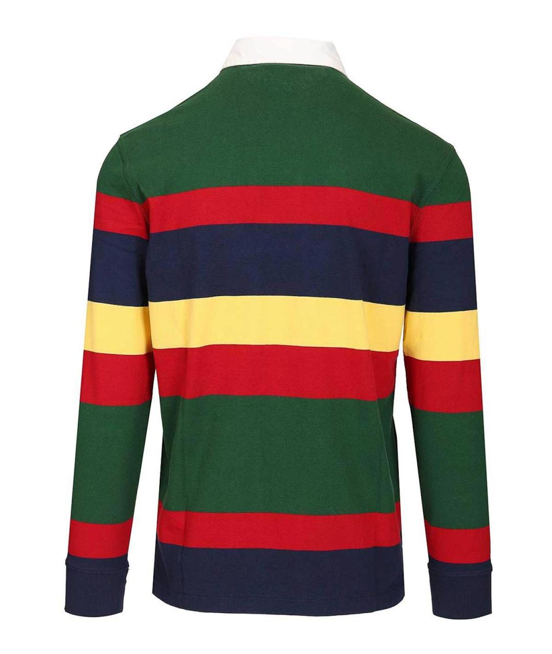 POLO RALPH LAUREN Мульти хлопковое поло с длинным рукавом, фото 2
