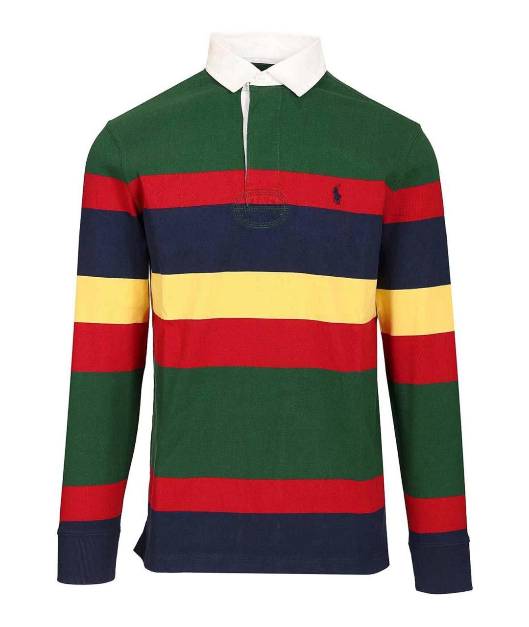 POLO RALPH LAUREN Мульти хлопковое поло с длинным рукавом, фото 1