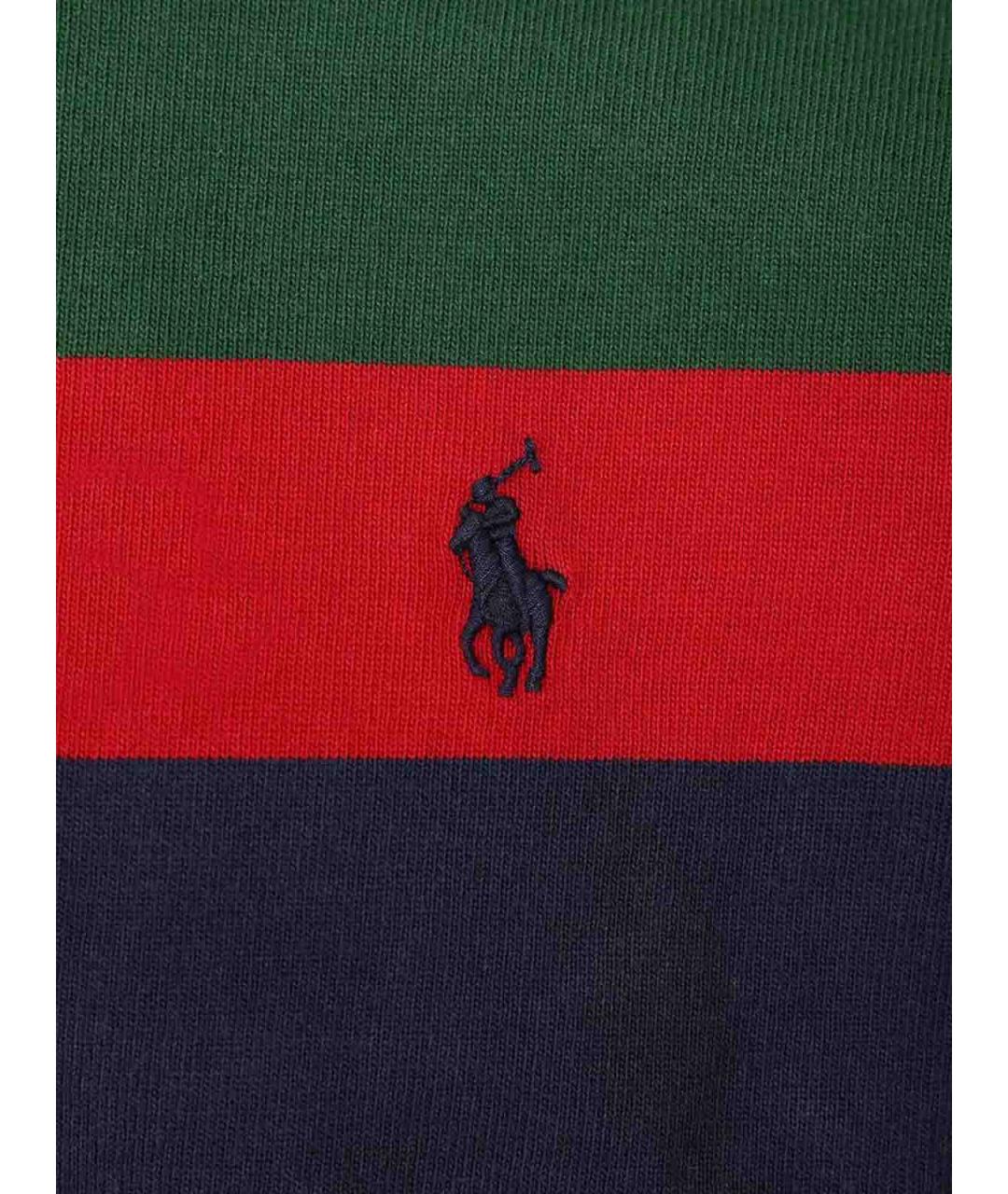 POLO RALPH LAUREN Мульти хлопковое поло с длинным рукавом, фото 5