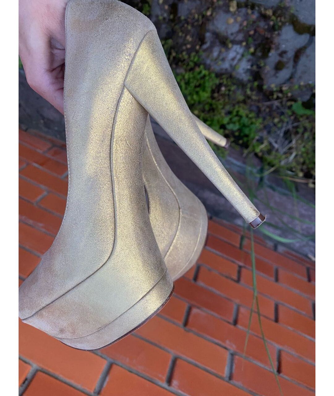 CASADEI Золотые кожаные туфли, фото 2