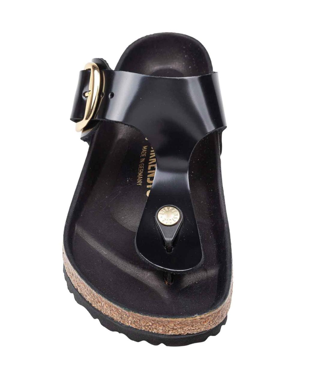BIRKENSTOCK Черные кожаные шлепанцы, фото 2