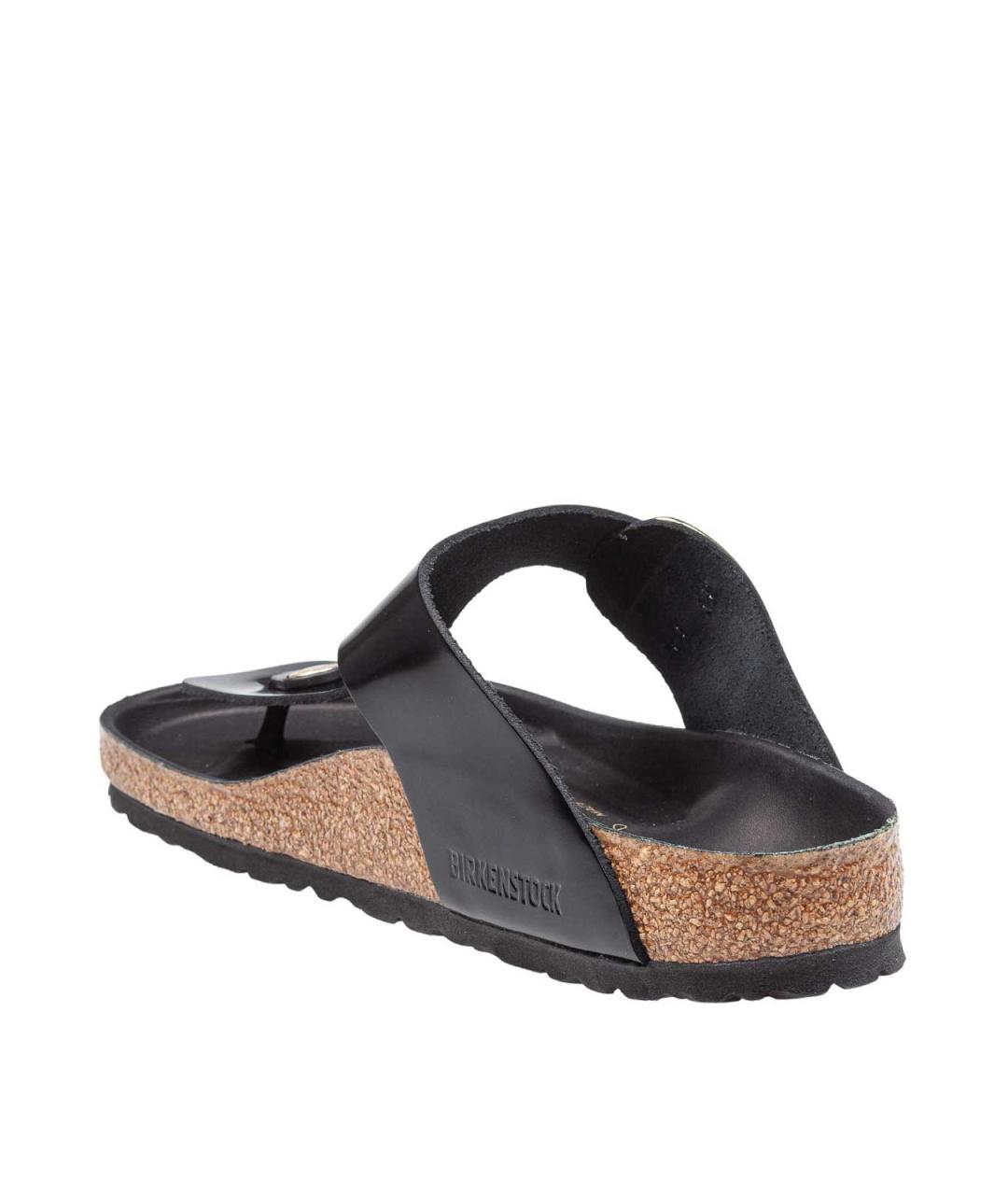 BIRKENSTOCK Черные кожаные шлепанцы, фото 3