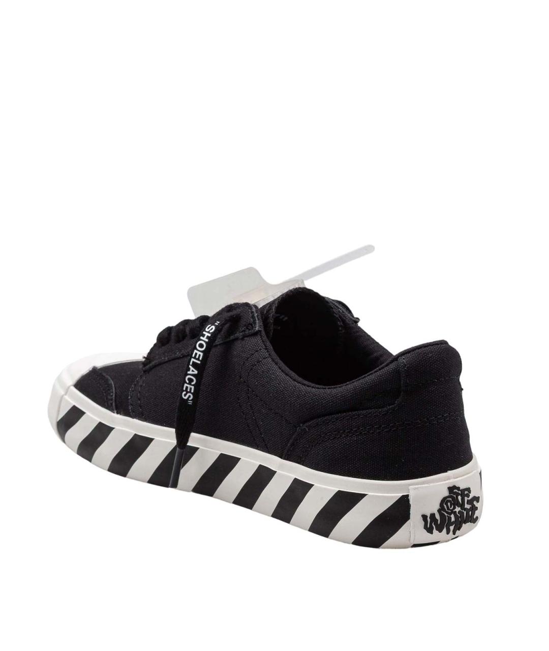 OFF-WHITE Черные текстильные кеды, фото 4