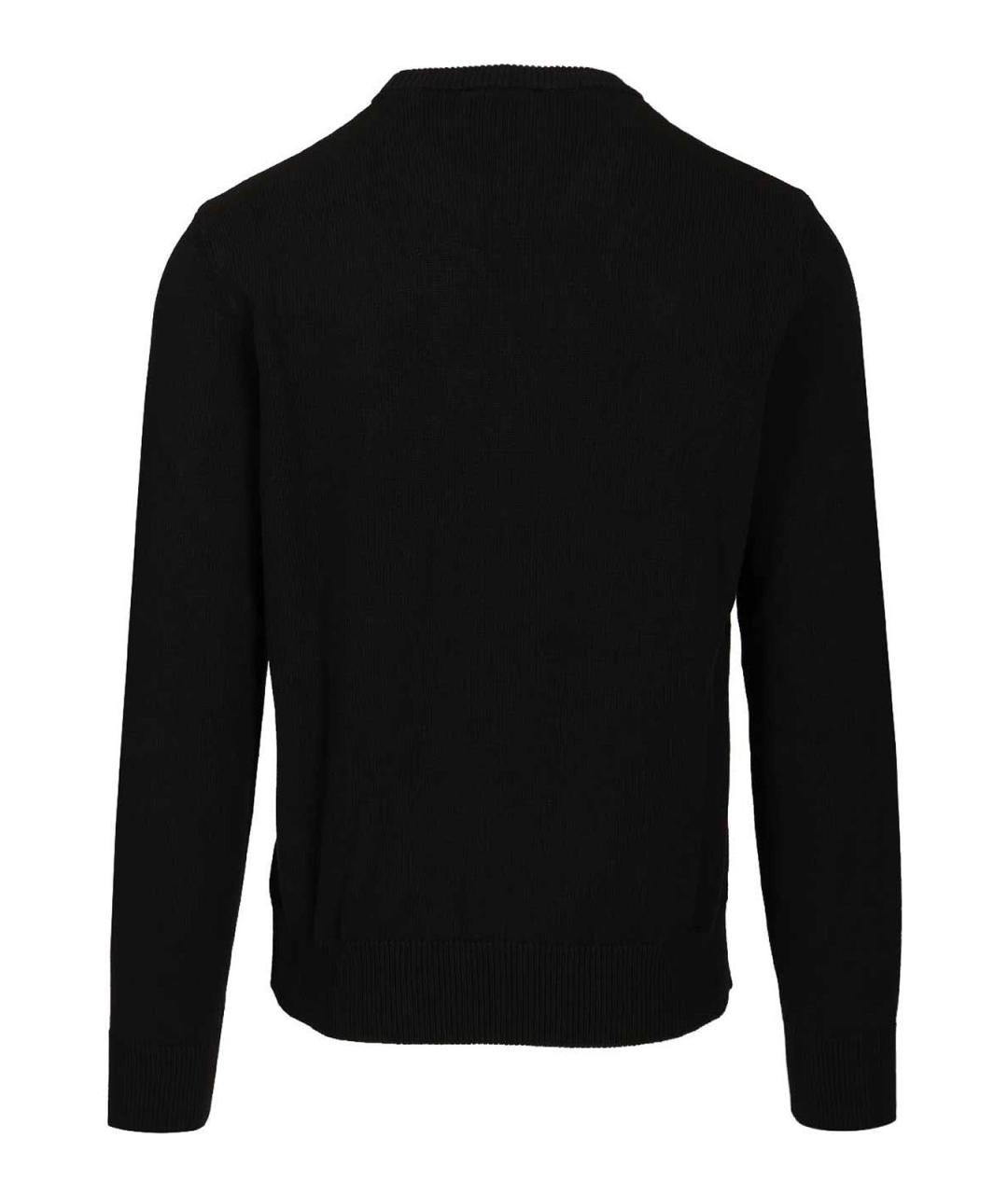 EMPORIO ARMANI Черный хлопковый джемпер / свитер, фото 2