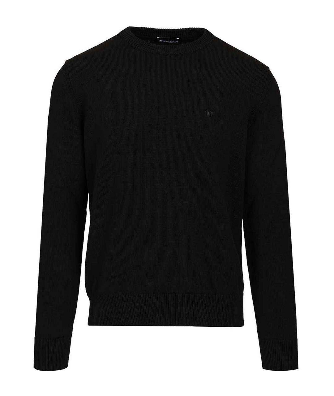 EMPORIO ARMANI Черный хлопковый джемпер / свитер, фото 1