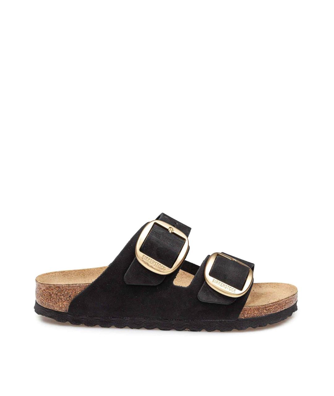 BIRKENSTOCK Черные замшевые шлепанцы, фото 1