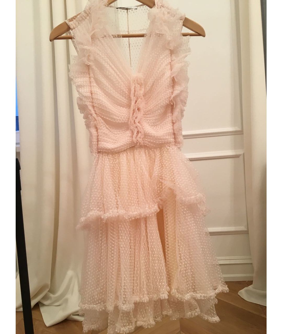 GIVENCHY VINTAGE Розовое сетчатое коктейльное платье, фото 4