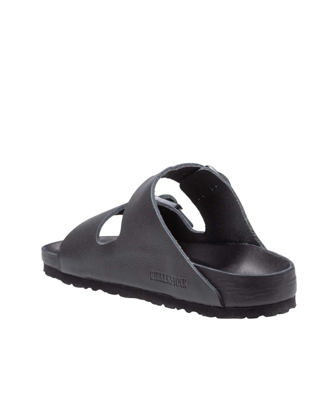 BIRKENSTOCK Черные кожаные шлепанцы, фото 3