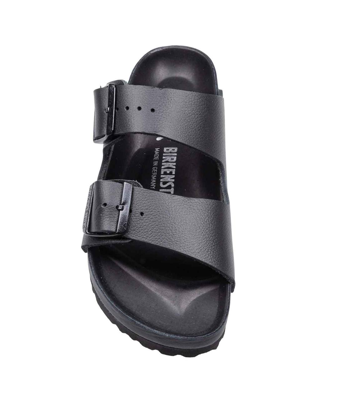 BIRKENSTOCK Черные кожаные шлепанцы, фото 2