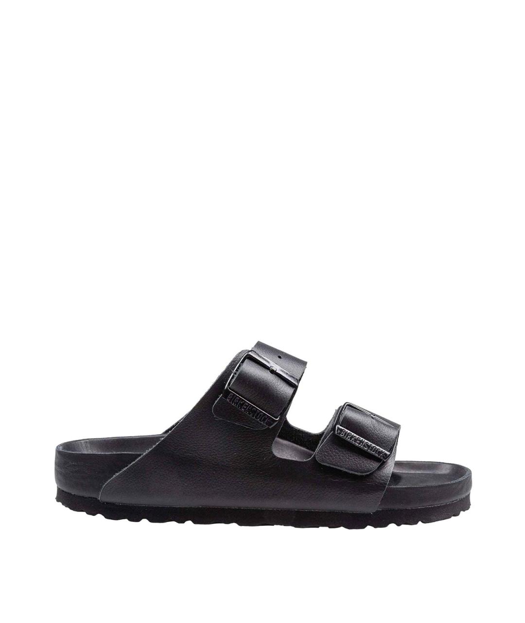 BIRKENSTOCK Черные кожаные шлепанцы, фото 1