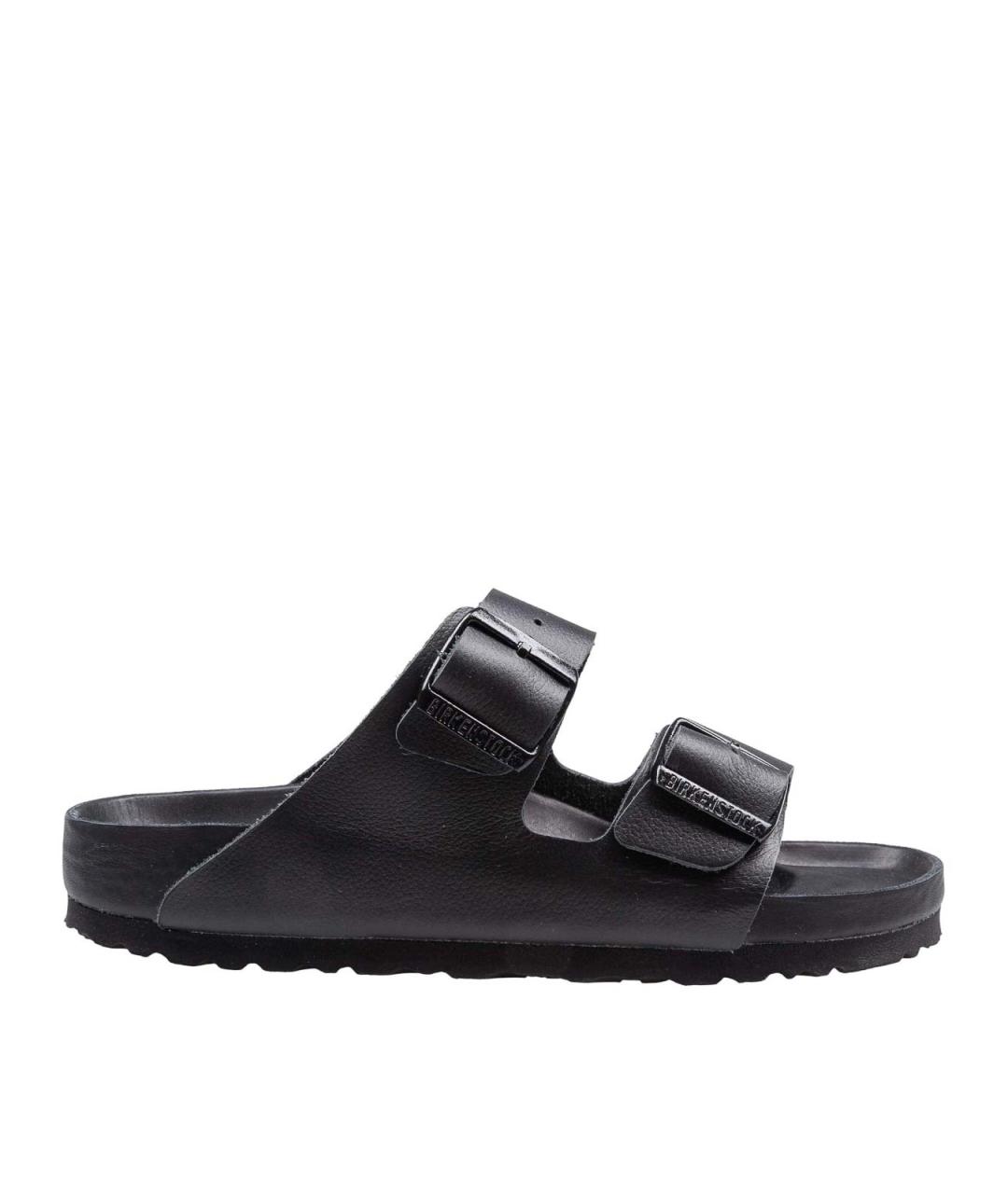BIRKENSTOCK Черные кожаные шлепанцы, фото 4