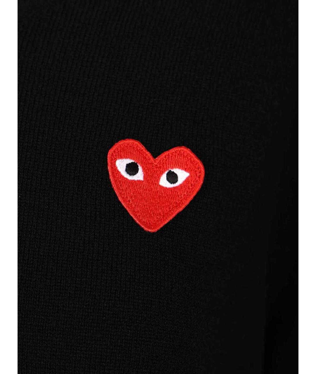 COMME DES GARÇONS PLAY Черный шерстяной джемпер / свитер, фото 4