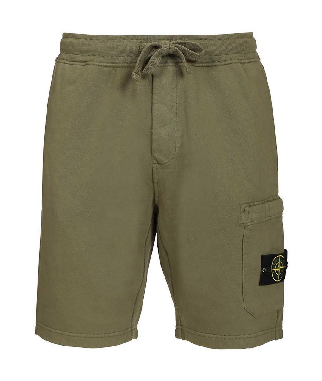 STONE ISLAND Зеленые хлопковые шорты, фото 1