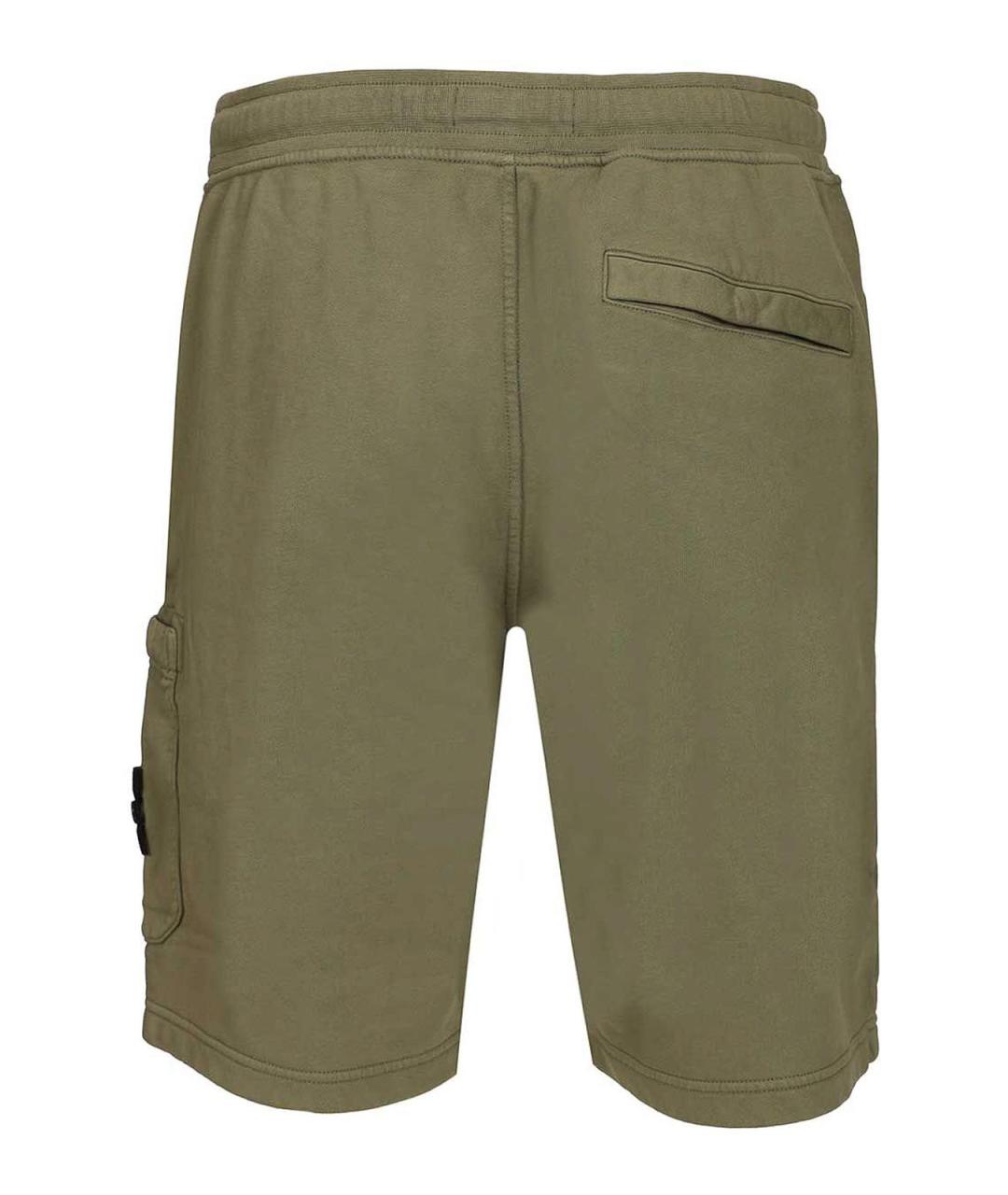 STONE ISLAND Зеленые хлопковые шорты, фото 2