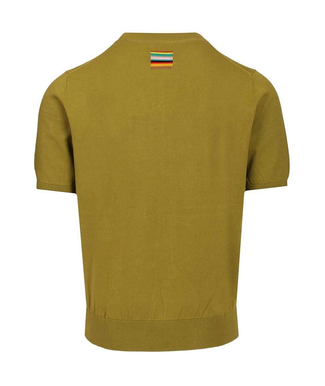 PAUL SMITH Зеленая хлопковая футболка, фото 2