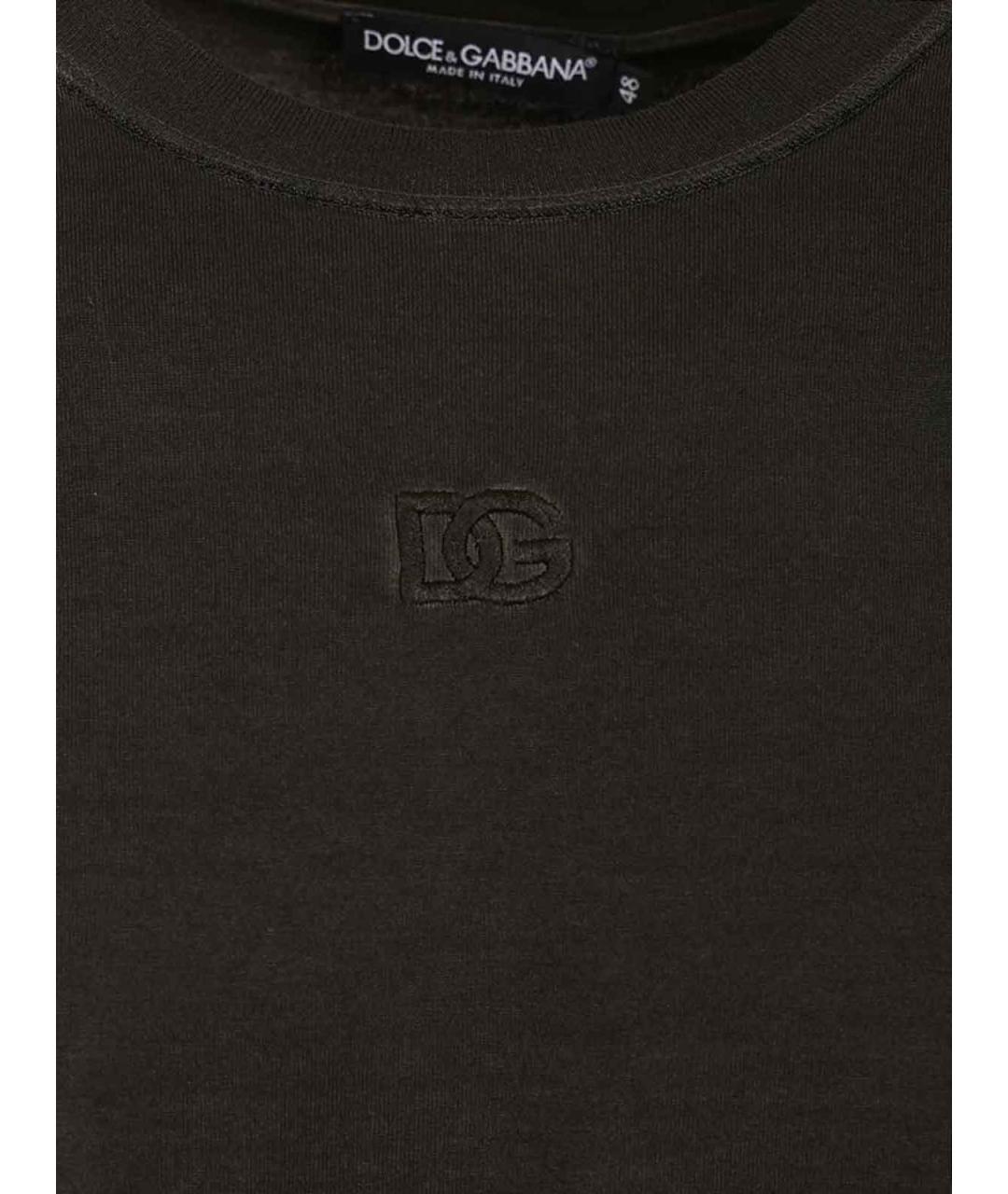 DOLCE&GABBANA Черная хлопковая футболка, фото 3