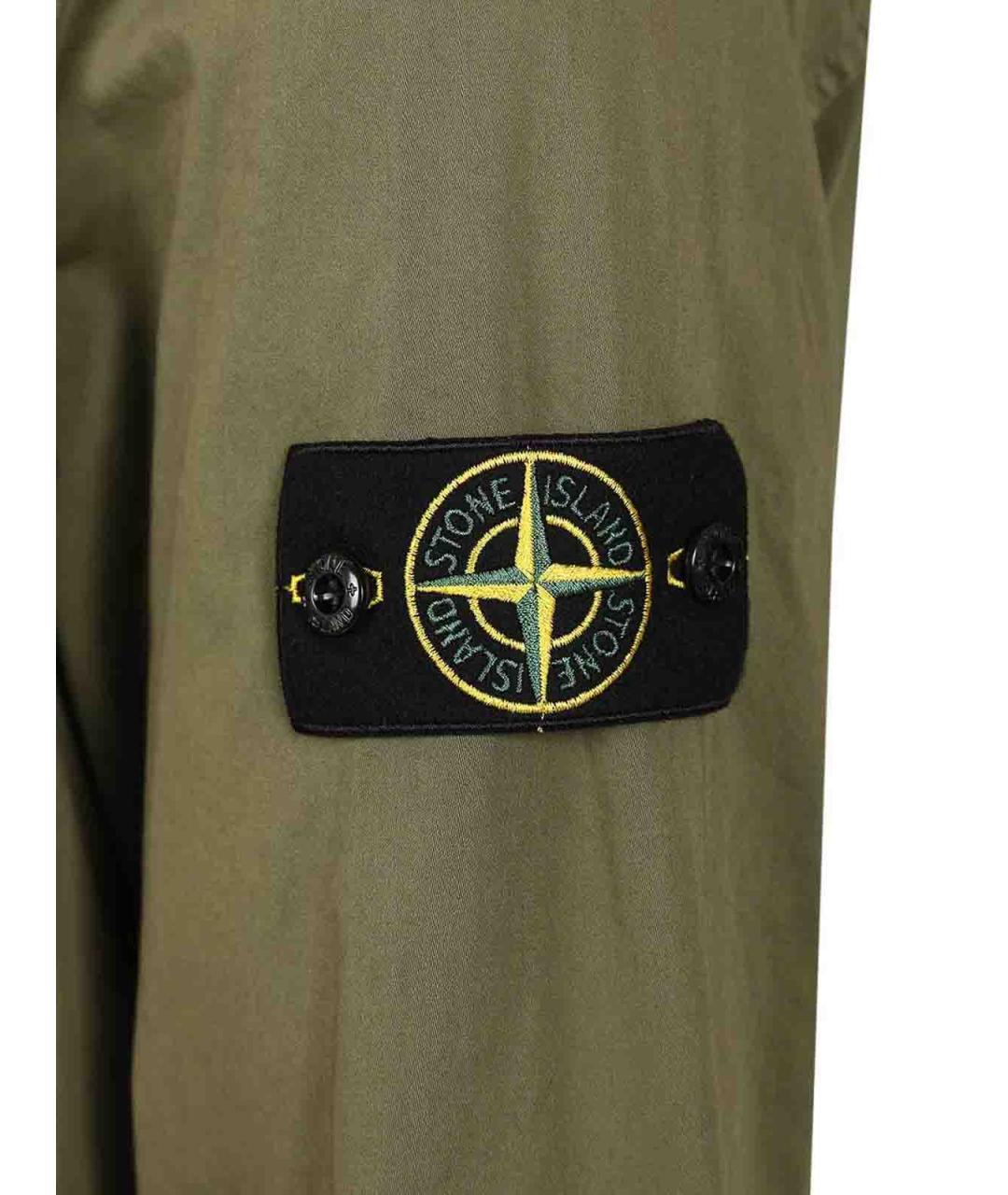 STONE ISLAND Хаки хлопковая кэжуал рубашка, фото 5