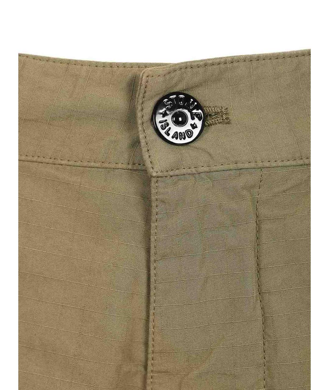 STONE ISLAND Зеленые хлопковые повседневные брюки, фото 4