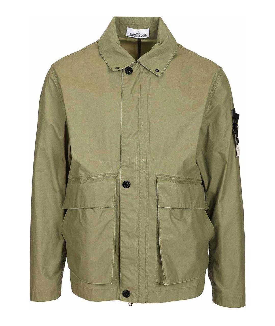 STONE ISLAND Зеленая полиэстеровая куртка, фото 1