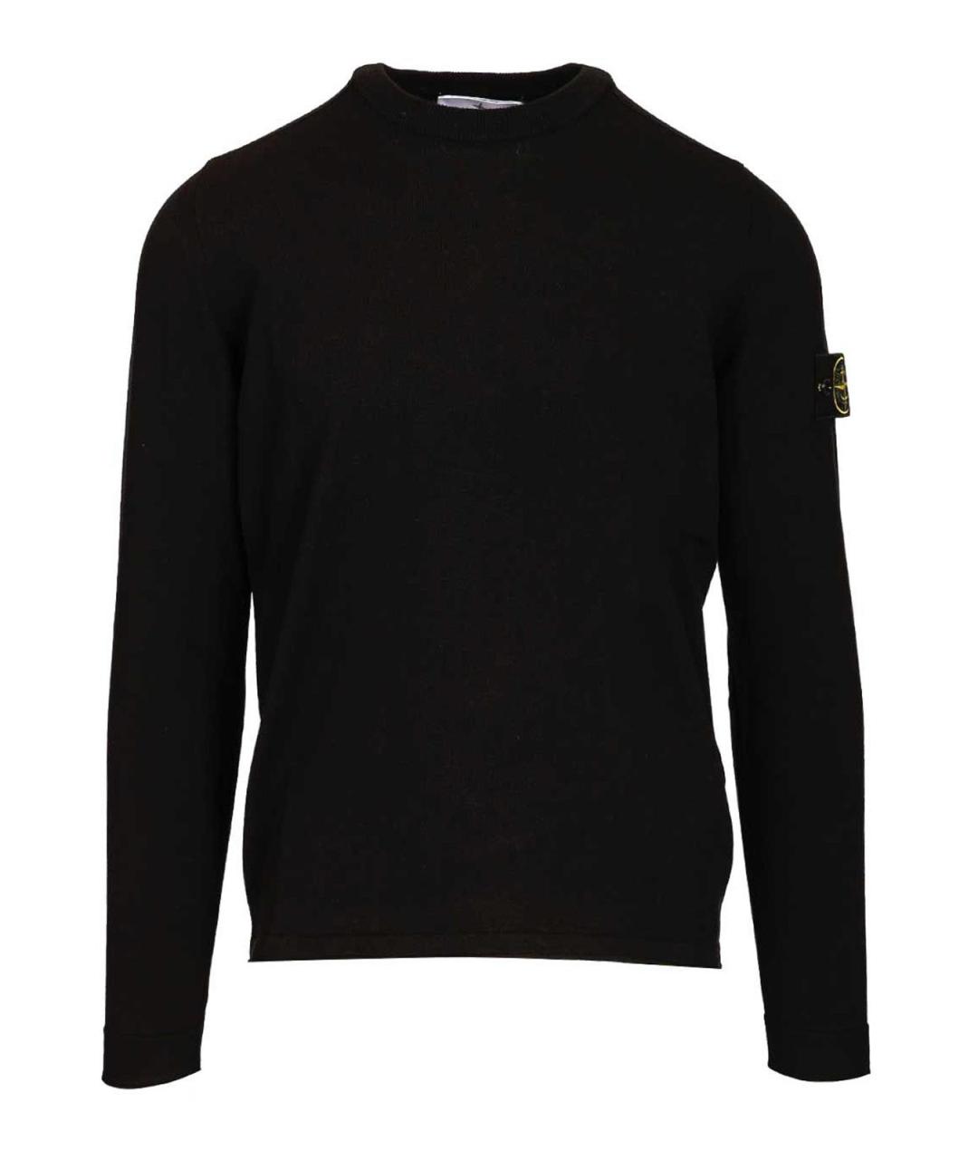 STONE ISLAND Черный хлопковый джемпер / свитер, фото 1