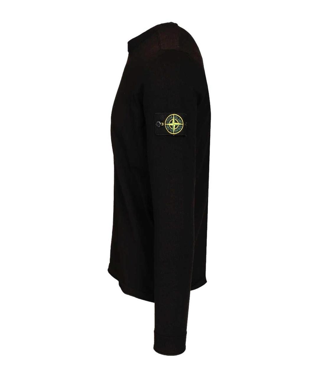 STONE ISLAND Черный хлопковый джемпер / свитер, фото 3