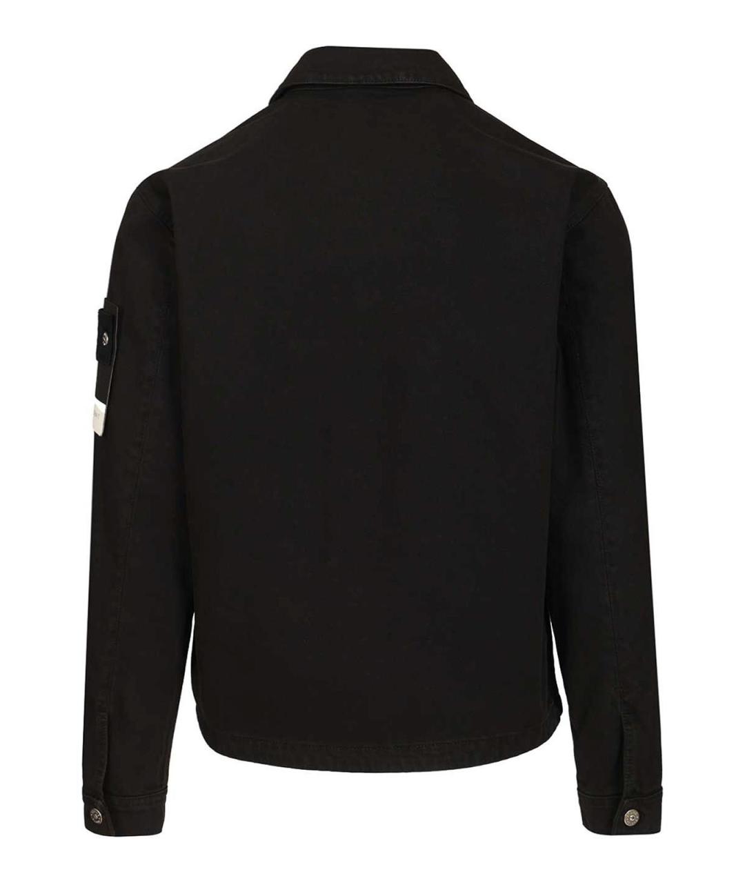 STONE ISLAND Черная хлопковая куртка, фото 2