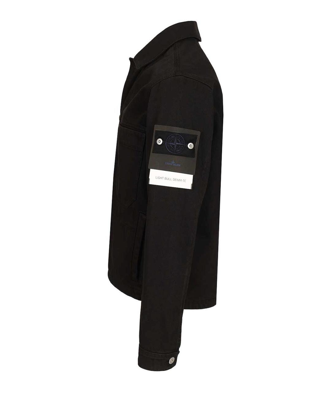 STONE ISLAND Черная хлопковая куртка, фото 3