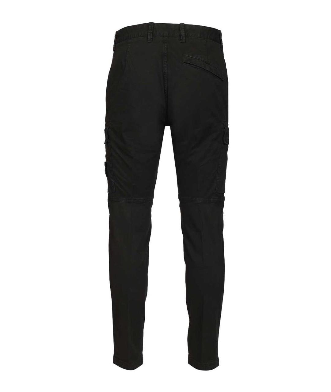 STONE ISLAND Черные хлопковые повседневные брюки, фото 2