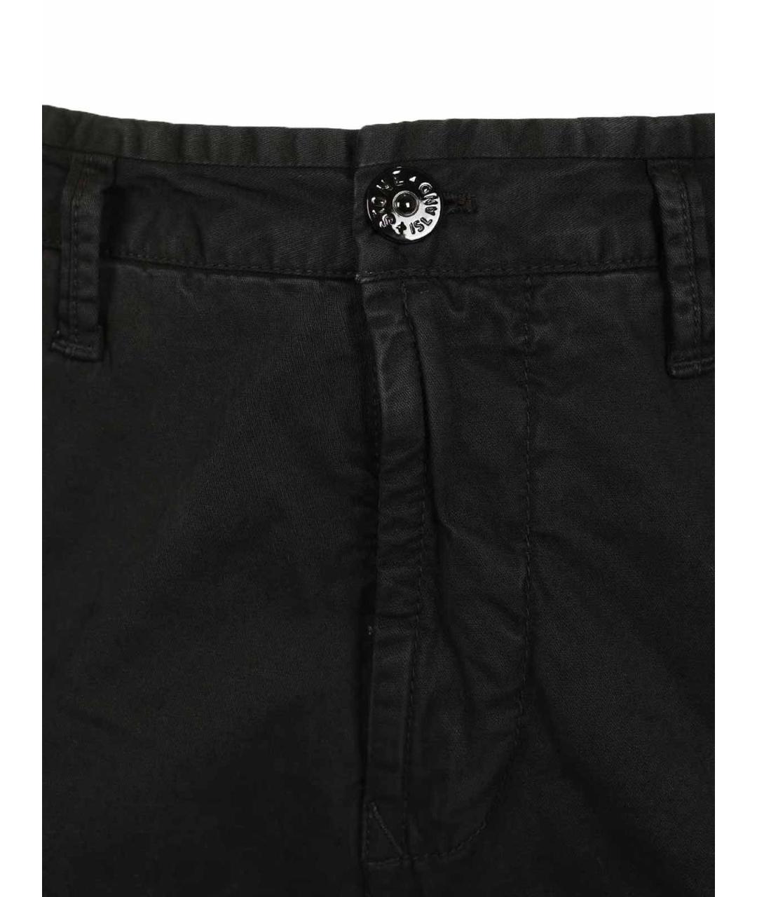 STONE ISLAND Черные хлопковые повседневные брюки, фото 4