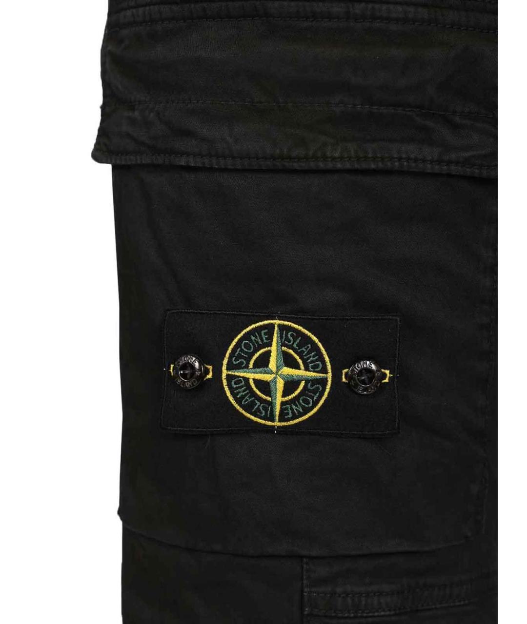 STONE ISLAND Черные хлопковые повседневные брюки, фото 5