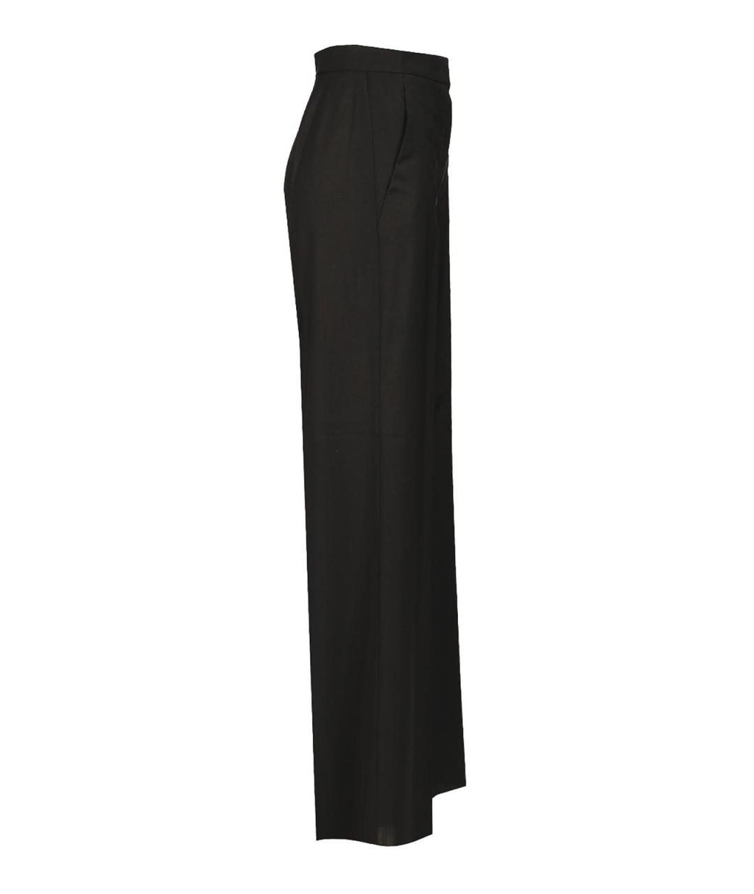 MAX MARA Черные шерстяные брюки широкие, фото 3