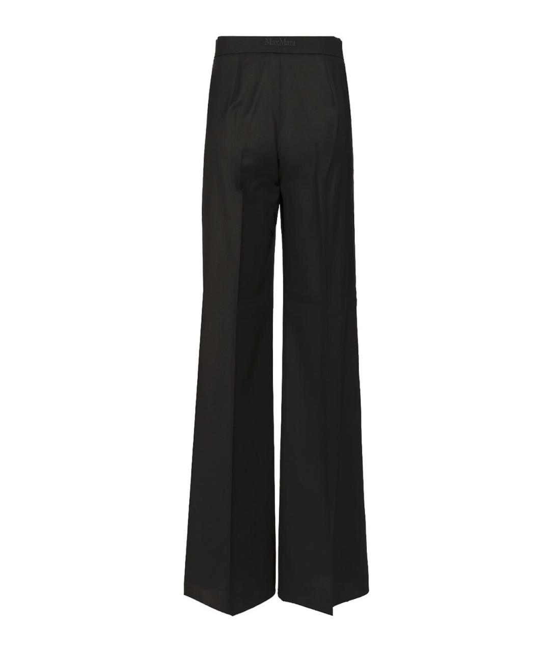 MAX MARA Черные шерстяные брюки широкие, фото 2