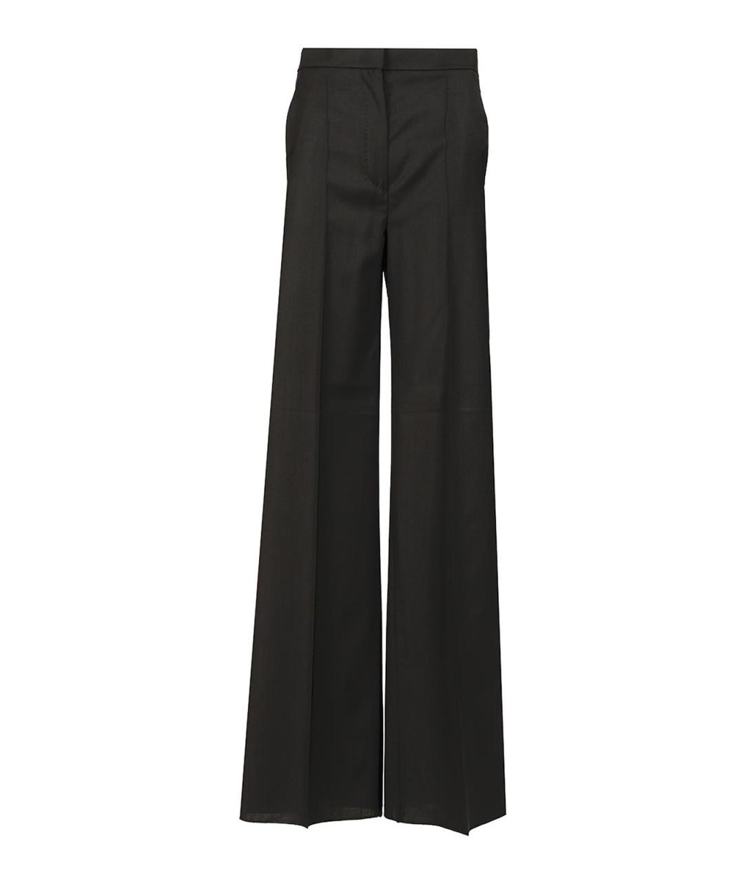 MAX MARA Черные шерстяные брюки широкие, фото 1