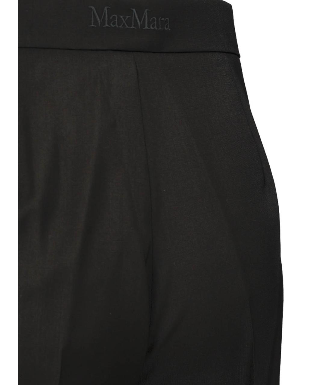 MAX MARA Черные шерстяные брюки широкие, фото 5