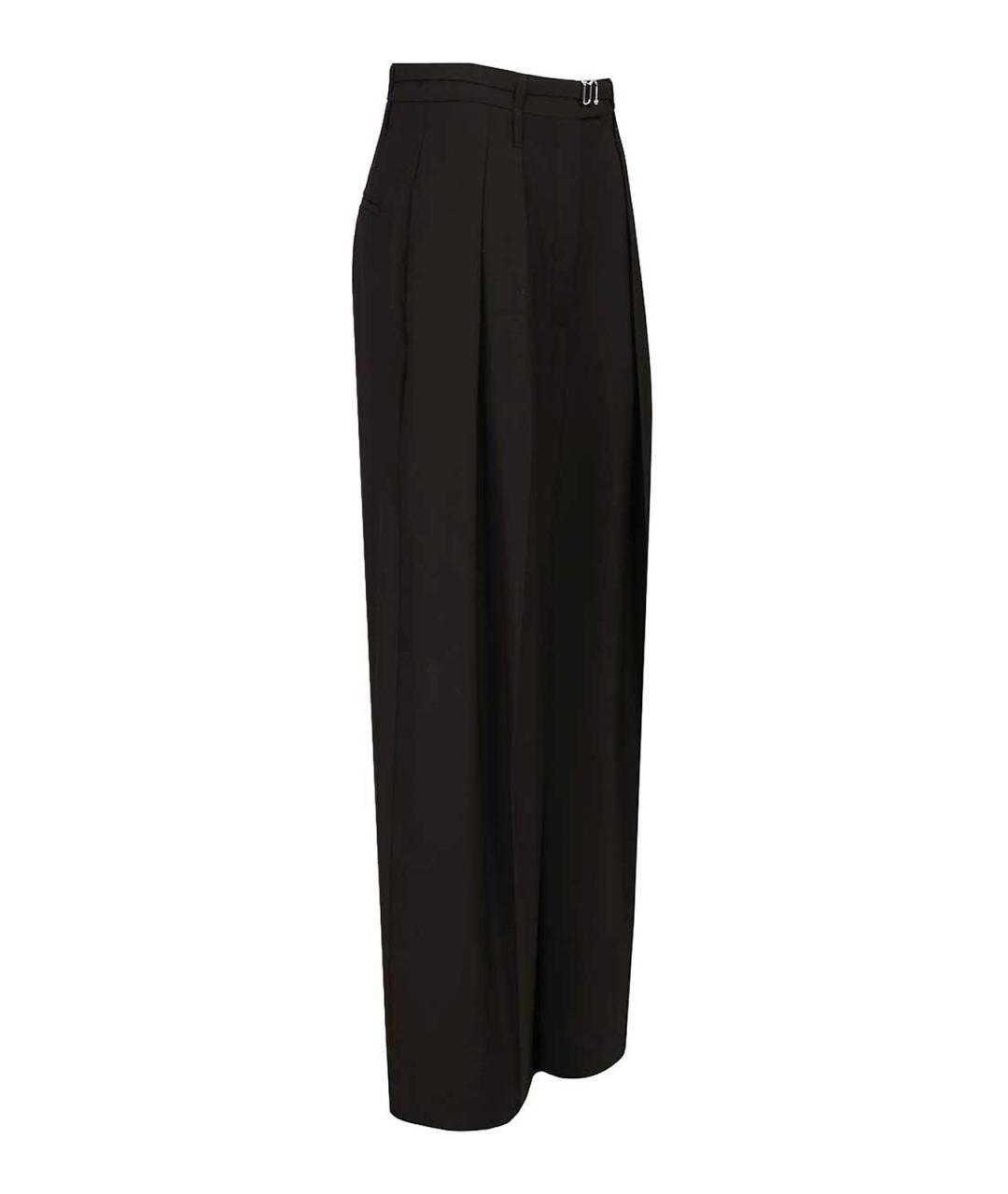 SPORTMAX Черные шерстяные брюки широкие, фото 3
