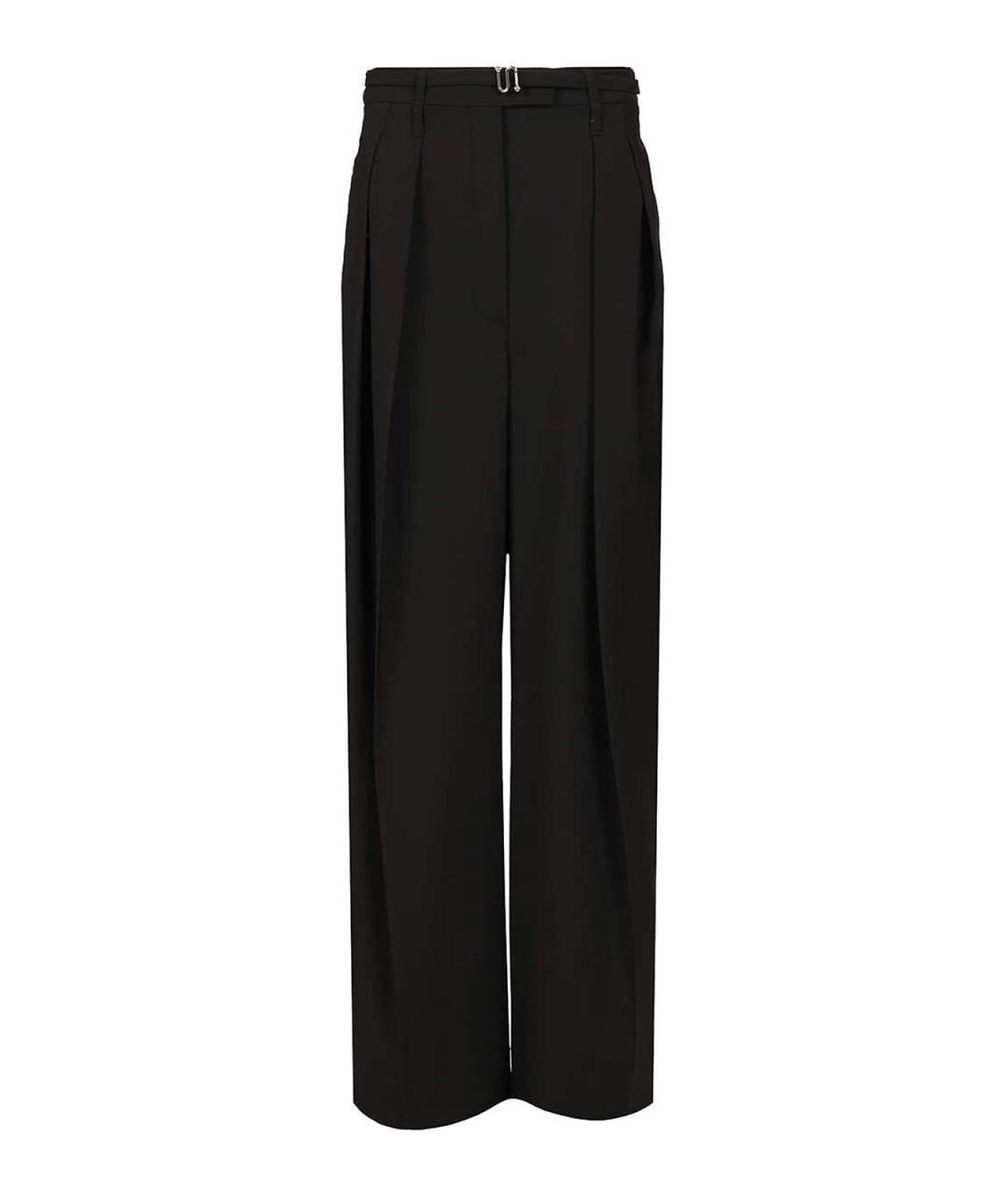SPORTMAX Черные шерстяные брюки широкие, фото 1