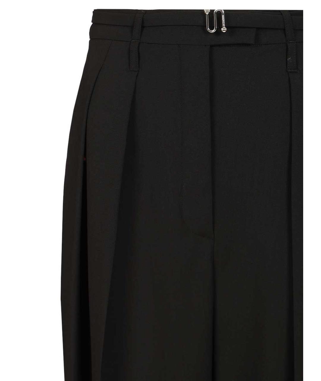 SPORTMAX Черные шерстяные брюки широкие, фото 4