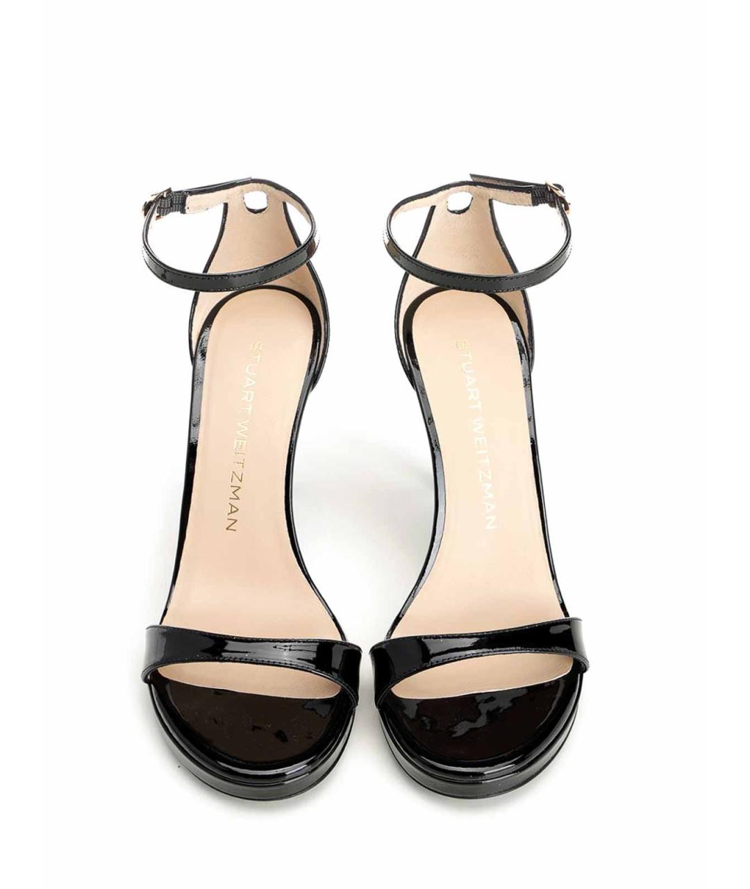 STUART WEITZMAN Черные кожаные босоножки, фото 5
