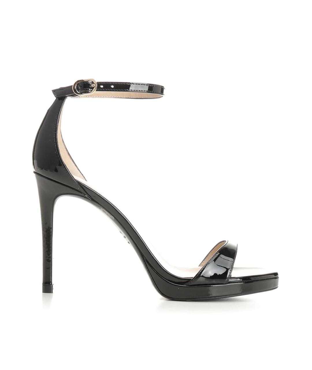 STUART WEITZMAN Черные кожаные босоножки, фото 1